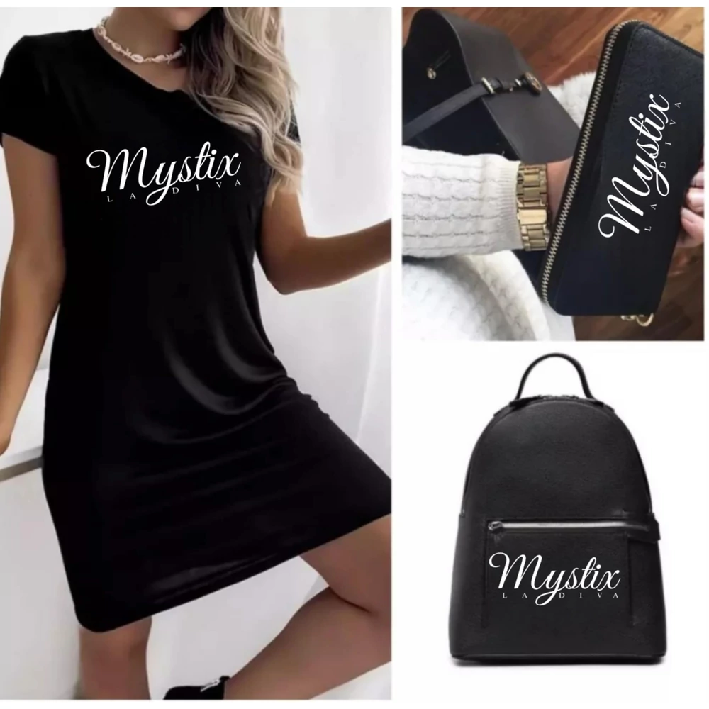 Mystix Skyfall fekete tunika táska pénztárca szett