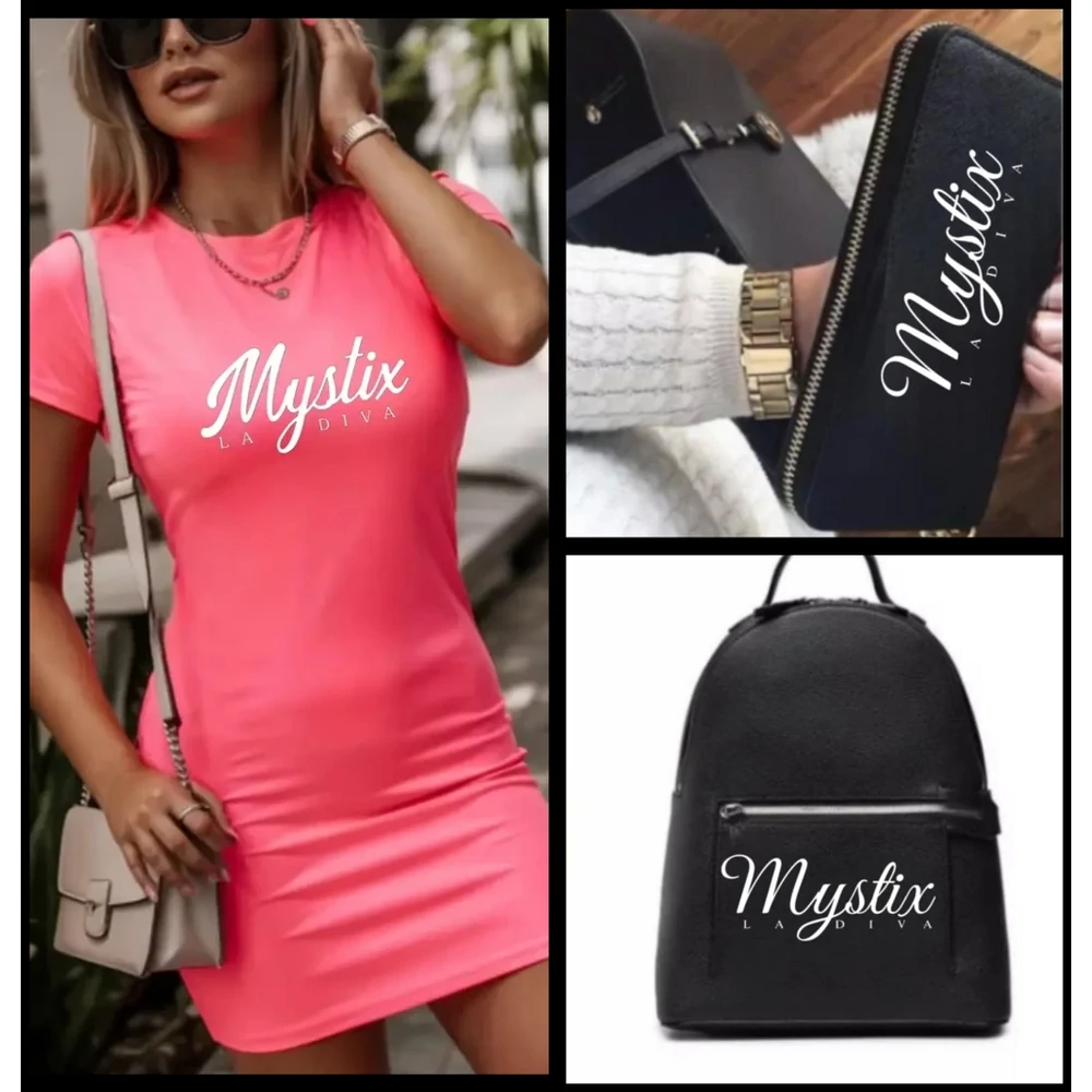 Mystix Skyla pink tunika táska pénztárca szett